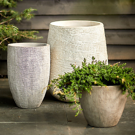 View larger image of Fiber Concrete Textured Tall Planter, 14"