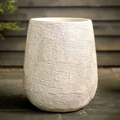 Fiber Concrete Textured Tall Planter, 22" Terrain