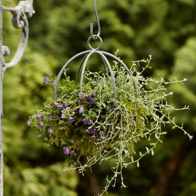 Rattan Wrapped Metal Planter With Round Handles