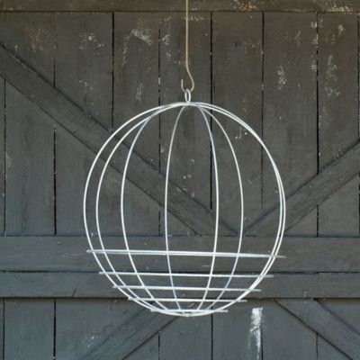 Zinc Sphere Hanging Basket, 20" Terrain