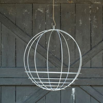 Zinc Sphere Hanging Basket, 20"