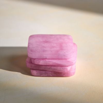 Dyed Alabaster Square Coasters, Set of 4