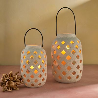 Geo Ceramic Lantern