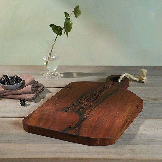 View larger image of Reclaimed Wood Serving Board, Circle Handle