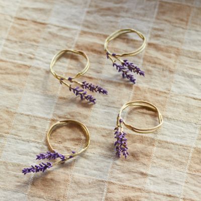 Lavender Napkin Rings, Set of 4