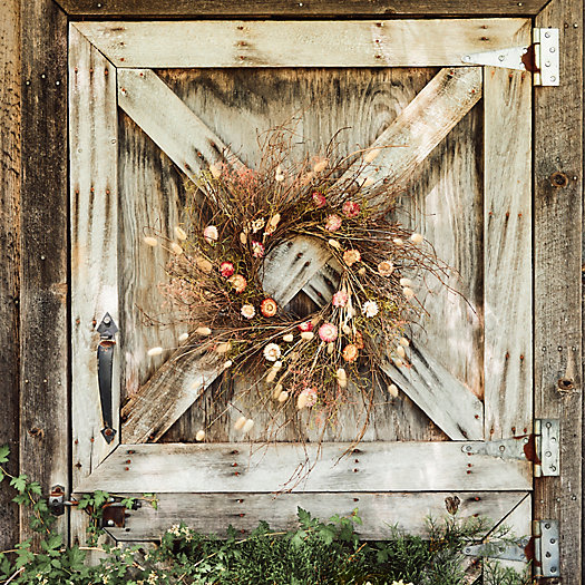 View larger image of Preserved Caspia, Strawflower + Spanish Moss Wreath