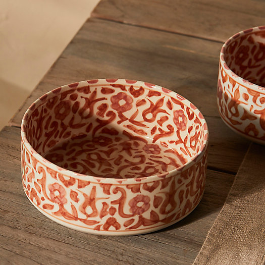View larger image of Flower + Vine Ceramic Serving Bowl, Pink