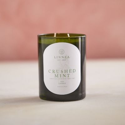 Linnea Recycled Glass Candle, Crushed Mint