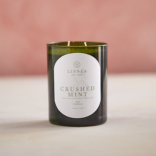 View larger image of Linnea Recycled Glass Candle, Crushed Mint