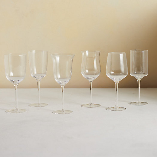 View larger image of Assorted Glass Goblets, Set of 6 Clear