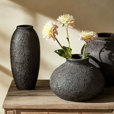 Textured Black Vase