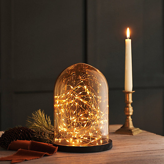 View larger image of Ombre Glass Cloche with Wood Base