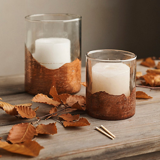 View larger image of Coppery Dipped Glass Candle Holders, Set of 2