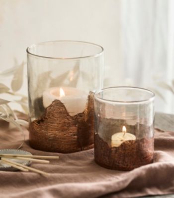 Paloma Pillar Candle Holders - Dark Wash