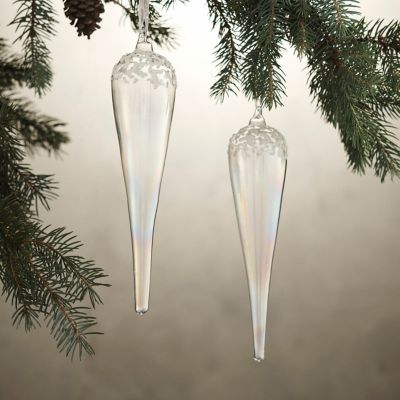 Iridescent Icicle Ornaments, Set of 2