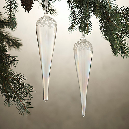 View larger image of Iridescent Icicle Ornaments, Set of 2