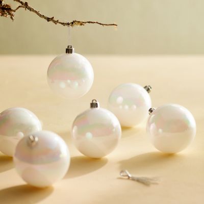 Shatterproof Plastic Globe Ornaments, Set of 6