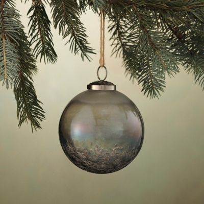 Textured Base Glass Globe Ornament