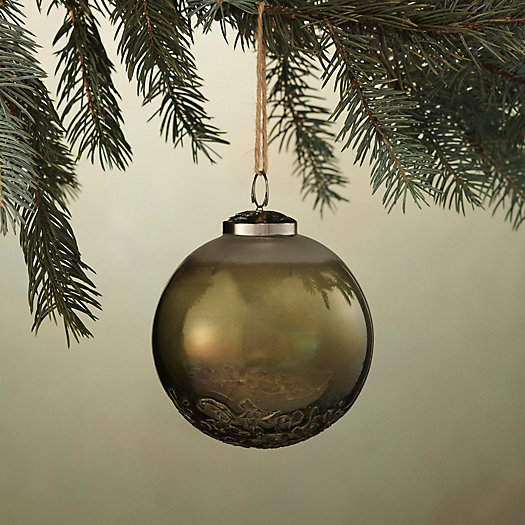 View larger image of Textured Base Glass Globe Ornament