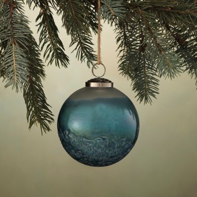 Textured Base Glass Globe Ornament