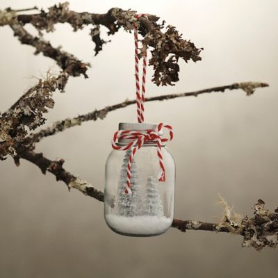 Snowy Forest in Jar Ornament