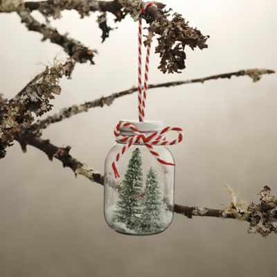 Snowy Forest in Jar Ornament