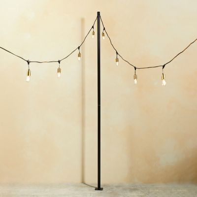 Outdoor Light Strand Pole with Mount Plate
