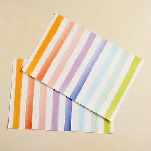 View larger image of Rainbow Stripe Recycled Paper Placemats, Set of 24