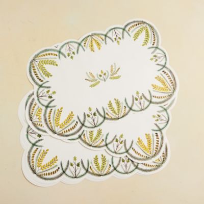 Scalloped Recycled Paper Placemats, Set of 12