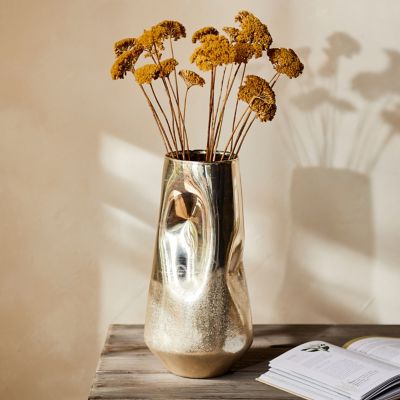 Dimpled Mercury Glass Vase