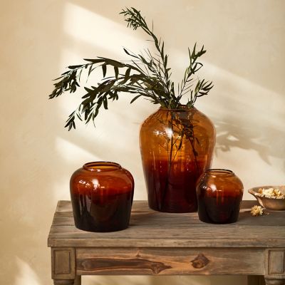 Sienna Smoked Glass Urn Vase