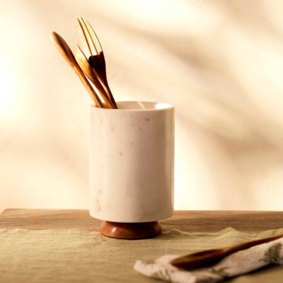 Marble Footed Utensil Holder