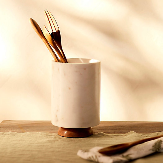 View larger image of Marble Footed Utensil Holder