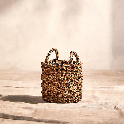 View larger image of Braided Woven Handled Planter, 14"