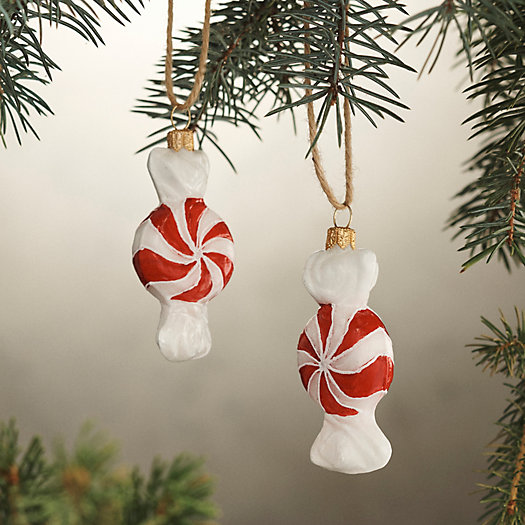 View larger image of Peppermint Candies Glass Ornaments, Set of 2