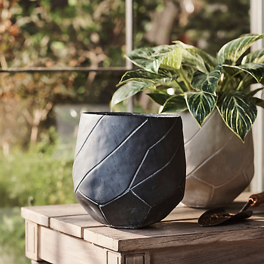 View larger image of Geo Curve Cement Planter, 9"