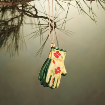 Garden Gloves Glass Ornament