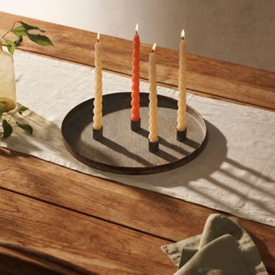 Magnetic Iron Taper Candle Cups with Tray, Set of 5 - Terrain