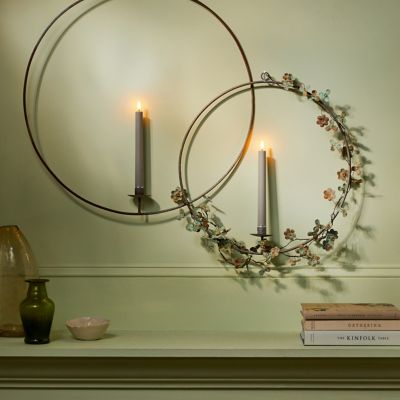 Round Wall Iron Candlestick Holder