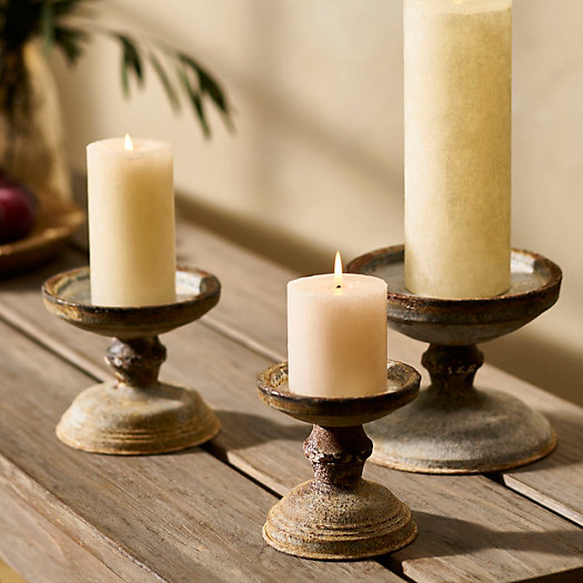 View larger image of Aged Iron Pillar Candle Holder