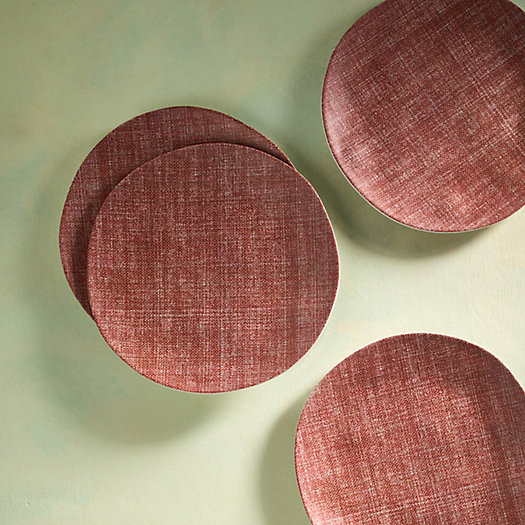 View larger image of Melamine Linen Look Dessert Plates, Set of 4