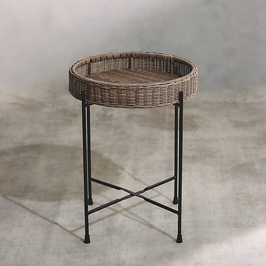 View larger image of Wicker Basket Iron Side Table