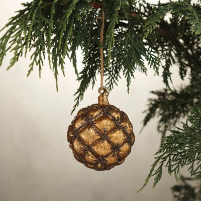 Gilded Textured Glass Globe Ornament