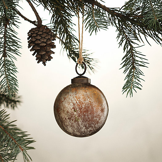 View larger image of Aged Silver Glass Globe Ornament