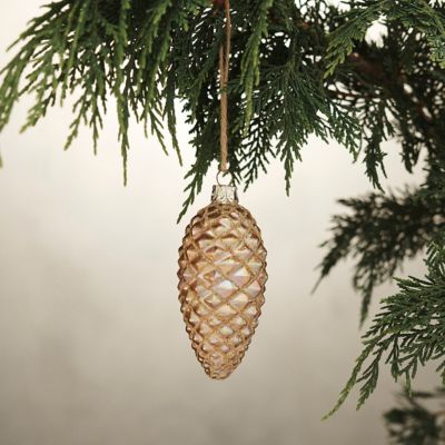 Iridescent Gold Pinecone Glass Ornament
