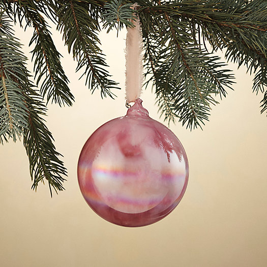 View larger image of Marbled Pink Glass Globe Ornament