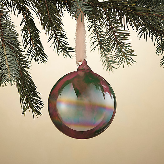 View larger image of Iridescent Pink Glass Globe Ornament