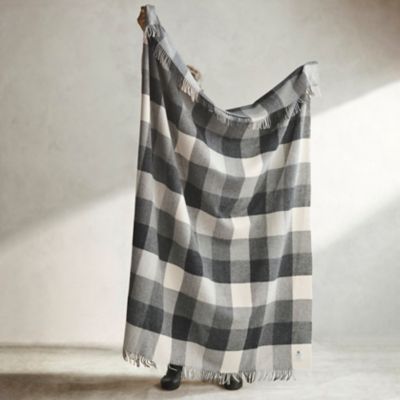 Grayscale Check Wool Blanket