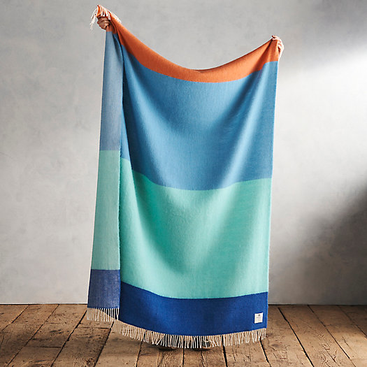 View larger image of Blue Green Colorblock Merino Wool Throw