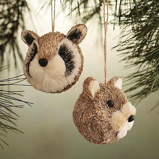 View larger image of Fox Friends Brush Ornaments, Set of 2